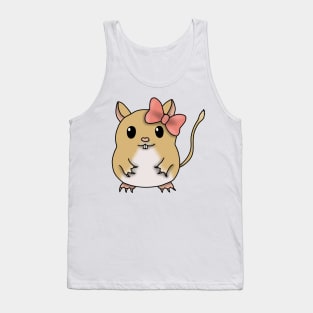 Cute golden gerbil with a bow Tank Top